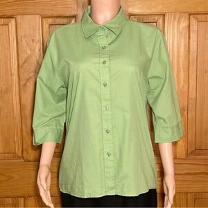 NWOT Vintage 90s American Sweetheart 3/4 Sleeve Top Blouse Green Size L Large